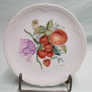 Beautiful Vintage Ceramic Floral and Fruit Plate